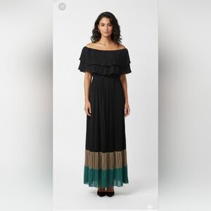 Iman Dress Black Maxi Boho Cottage XS